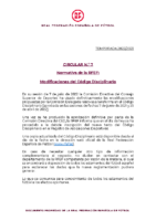 RFEF – CIRCULAR Nº 7 2022/23  – normativa de la RFEF. Modificaciones del del Código Disciplinario